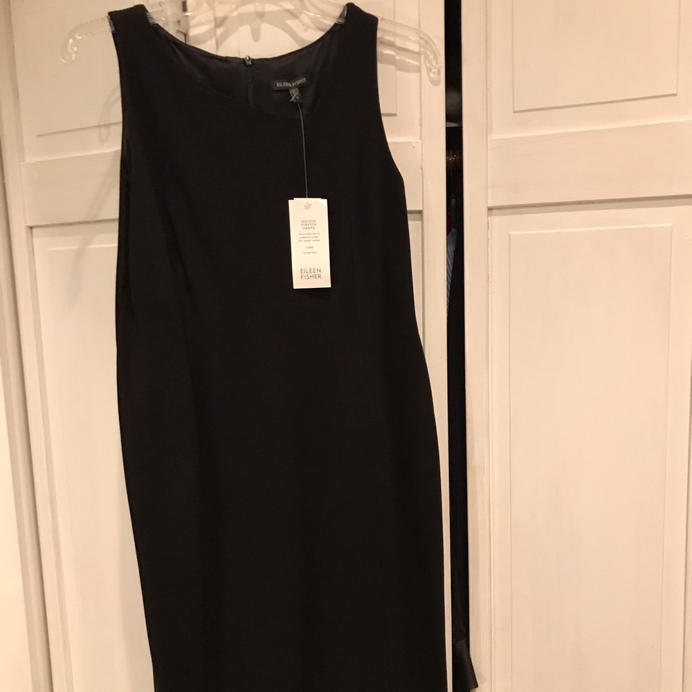 Eileen Fisher NWT Black, lined, sheath Dress - Size 6